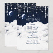 Ciel céleste nocturne étoilé nuages Invitations (Devant / Derrière)