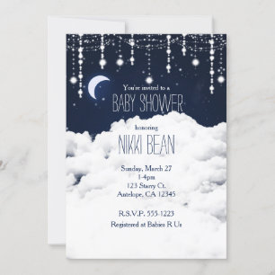 Ciel céleste nuit étoilée nuages Invitations