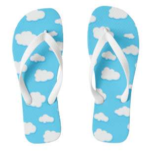 ciel de bleu et de nuages blancs moelleux - tongs