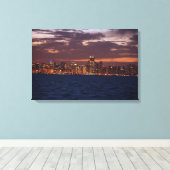 Ciel de Chicago au coucher du soleil impression su (Insitu (Plancher de Bois))