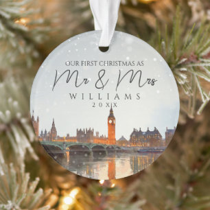 Ciel de Londres Premier Noël en tant que M. et Mme