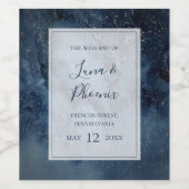 Ciel de nuit céleste avec cadre Mariage Étiquette (Étiquettes simples)