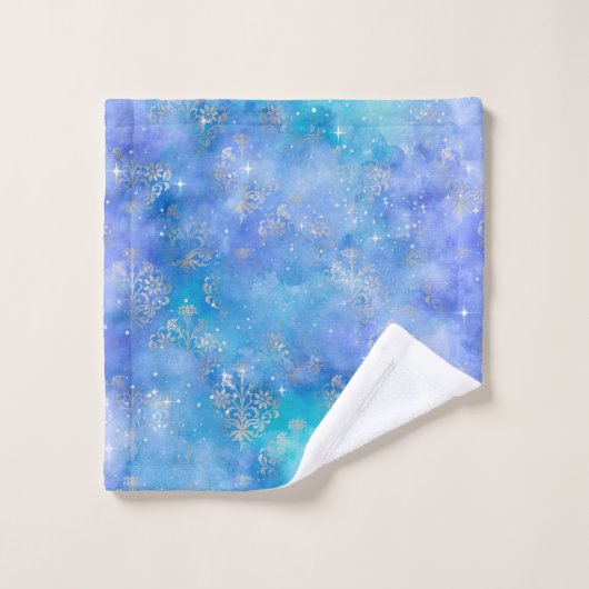 Ciel de nuit Galaxy Abstrait bleu pourpre (Gant de toilette)