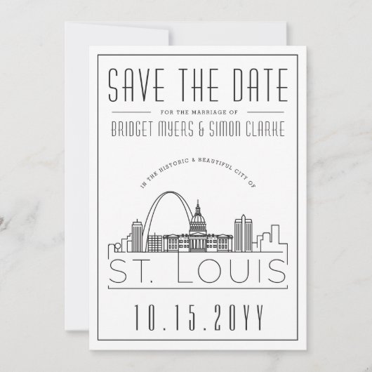 Ciel de St-Louis stylisé pour mariage, carte "Save (Devant)