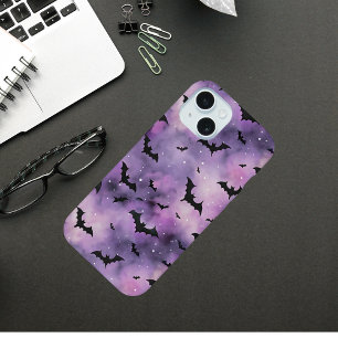 Ciel d'Halloween violet avec chauves-souris - Éffr