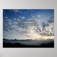 Ciel du matin & Brume Esaïe 41:10 Impression