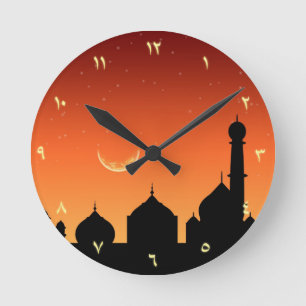 Ciel du soir arabe - Horloge ronde