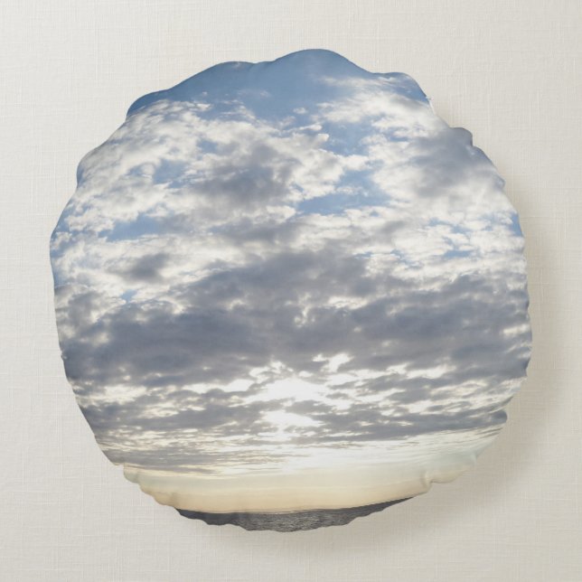 Ciel et nuages Coussin rond (Dos)