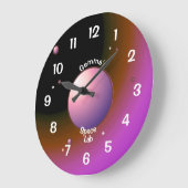 Ciel foncé avec centre de lune violette Horloge p (Angle)