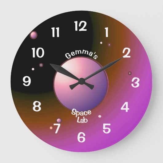 Ciel foncé avec centre de lune violette Horloge p (Recto)