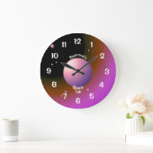 Ciel foncé avec centre de lune violette Horloge p (Maison)