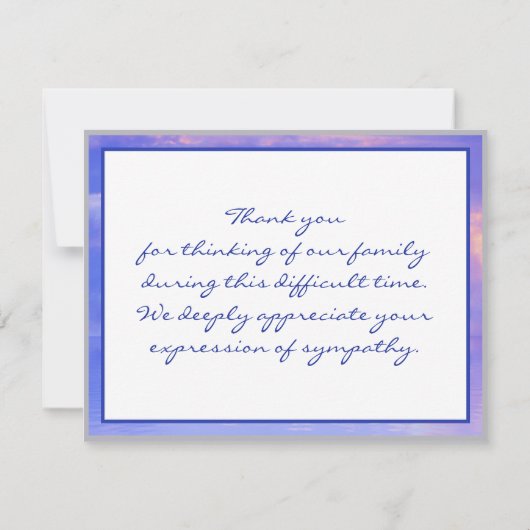 Ciel lumineux sur Serene Water Bereavement Merci (Dos)