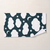 Ciel nocturne avec lune, étoiles et nuages (Serviette à main)