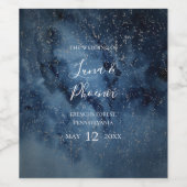 Ciel nocturne céleste | Étiquette de vin Mariage e (Étiquettes simples)