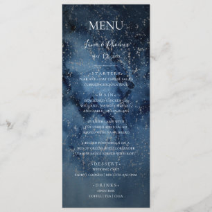 Ciel nocturne céleste   Menu Mariage Argent