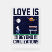 Ciel nocturne et espace avec alien et vaisseau spa (Recto)