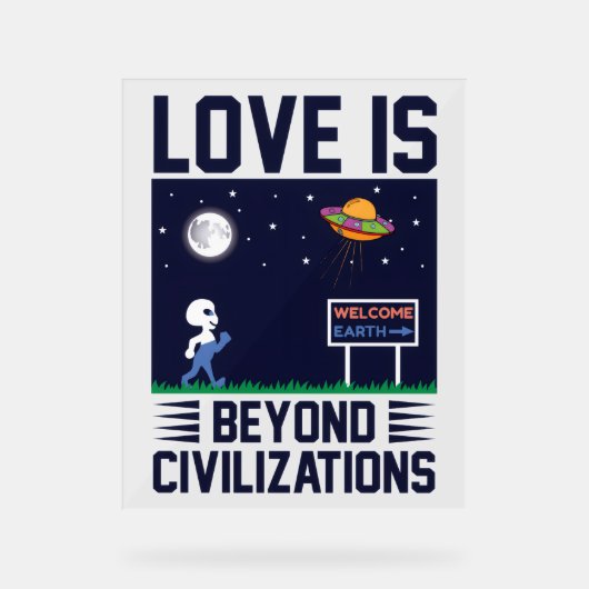 Ciel nocturne et espace avec alien et vaisseau spa (Recto)