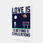 Ciel nocturne et espace avec alien et vaisseau spa (Angle)