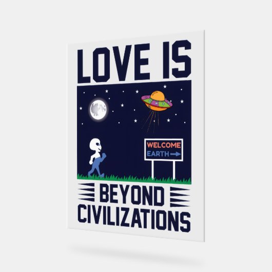 Ciel nocturne et espace avec alien et vaisseau spa (Angle)