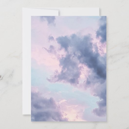 Ciel nuages coucher de soleil Faire-part de mariag (Dos)