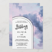 Ciel nuages coucher de soleil Faire-part de mariag (Devant / Derrière)