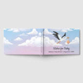 Ciel nuageux Faire-part de naissance cigogne en fe (Complet)