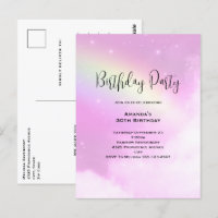 Ciel rose avec citron jaune arc-en-ciel Invitation