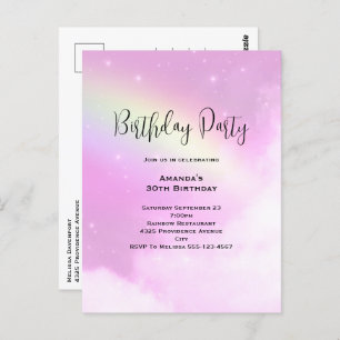 Ciel rose avec citron jaune arc-en-ciel Invitation