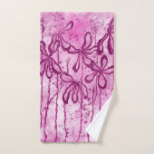 Ciel rose Lilies encrées (Serviette à main)