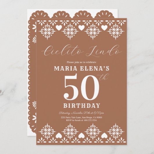 Cielito Lindo Anniversaire Fête Invitation (Devant / Derrière)