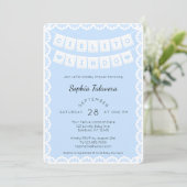 Cielito Lindo Baby shower bleu Invitation (Debout devant)