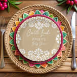 Cielito lindo baby shower festa mexicain beige<br><div class="desc">Cielito lindo baby shower mexicain beige monogrammed Plaques en papier customisé modèle, blanc et beige neutre genre baby shower plaques en papier personnalisées, talavera baby shower plaques en papier monogrammed, baby shower mexicain décoration table personnalisée sexe neutre baby shower plaques en papier papel picado plaques fiesta bebe mexicaine table décoration...</div>