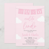 Cielito Lindo Baby shower Girl Invitation Kaart (Voorkant / Achterkant)
