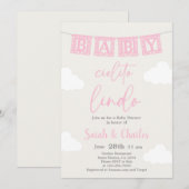 Cielito Lindo Baby shower Girl Invitation Kaart (Voorkant / Achterkant)