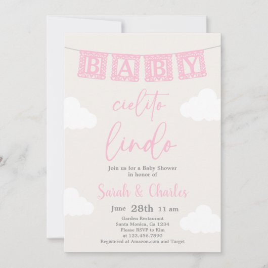 Cielito Lindo Baby shower Invitation fille (Devant)