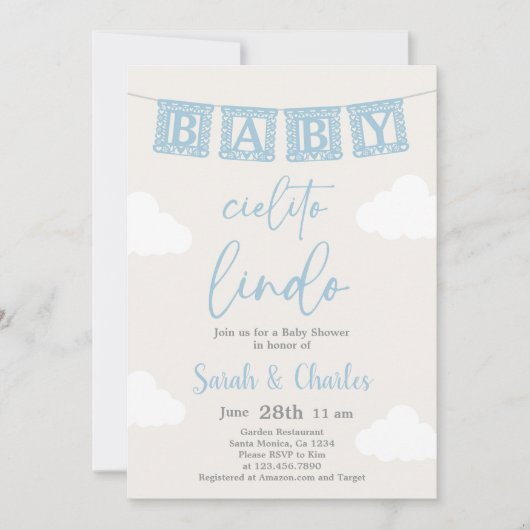 Cielito Lindo Baby shower Invitation garçon (Devant)