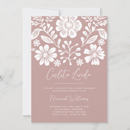 Cielito Lindo Baby shower Roze Uitnodiging (Voorkant)