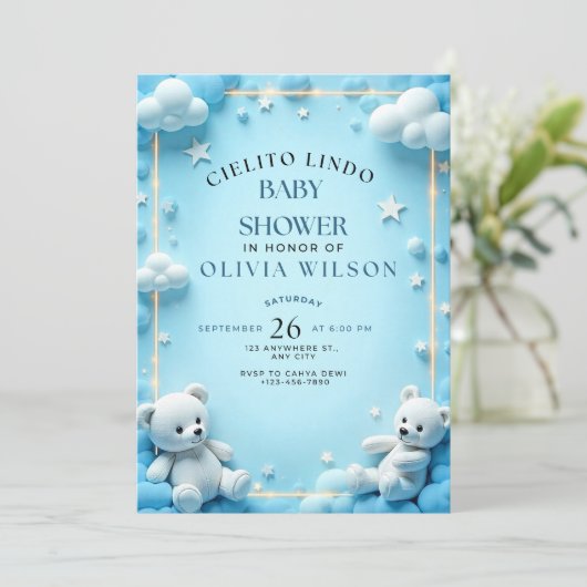 Cielito Lindo Baby shower Uitnodiging (Staand voorkant)