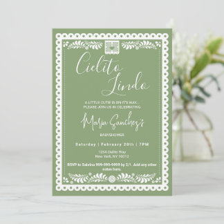 Cielito Lindo Baby Shower Uitnodiging | Groen