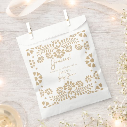 Cielito lindo beige Mexicaans baby shower Bedankzakje (Geknipt)