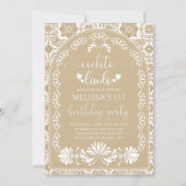 Cielito lindo beige Mexicaine Invitation d'anniver (Devant)