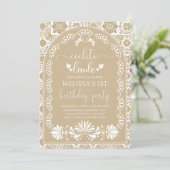 Cielito lindo beige Mexicaine Invitation d'anniver (Debout devant)