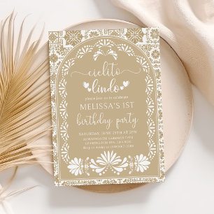 Cielito lindo beige Mexicaine Invitation d'anniver