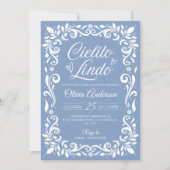 Cielito Lindo bleu Invitation Cielito Editable (Devant)