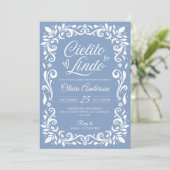 Cielito Lindo bleu Invitation Cielito Editable (Debout devant)