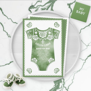 Cielito Lindo groen baby shower Boeken voor Baby Informatiekaartje