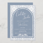 Cielito Lindo Mexican Folk Art Blue Invitation (Devant / Derrière)