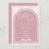 Cielito Lindo Mexican Folk Art Pink Invitation (Devant / Derrière)