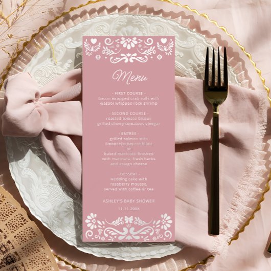 Cielito Lindo Mexican Girl Baby shower Menu