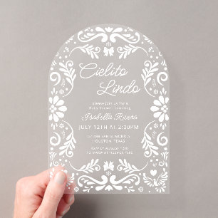 Cielito Lindo Mexican Modern Baby shower Acryl Uitnodigingen